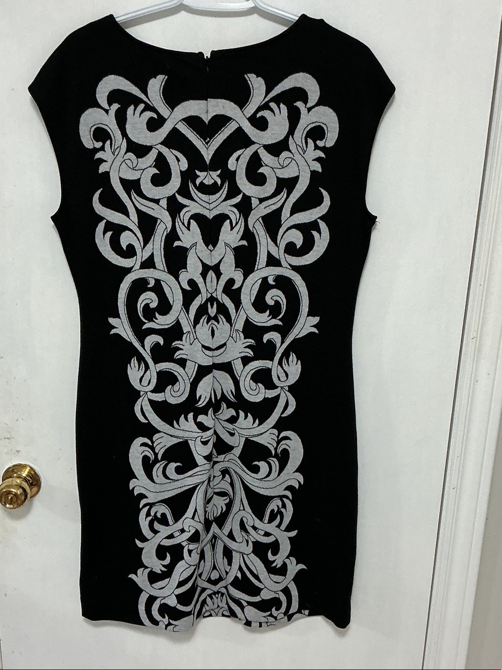 ECI Black Mini Dress with Gray Scrollwork - Picture 3 of 3